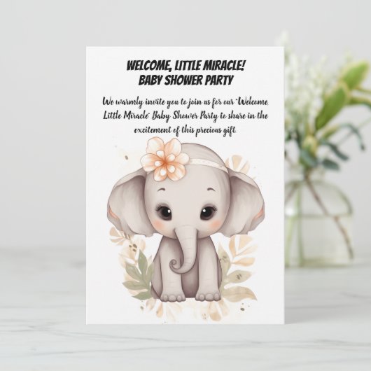 Invitation Bienvenue, Petit Miracle ! - BABY SHOWER (Debout devant)