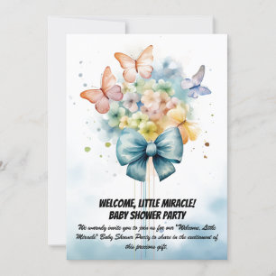 Invitation Bienvenue, Petit Miracle ! - Baby shower Party Inv