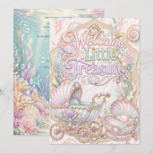 Invitation Bienvenue Petit Trésor Pastel Sous l'Océan Bébé