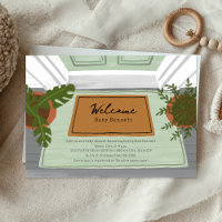 Bienvenue Porte de bébé Mat Vert Baby shower neutr