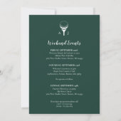 Invitation Bienvenue pour le mariage de golf monogramme vert  (Dos)