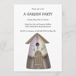 Invitation Bienvenue Printemps ・ Maison d'oiseaux pourpre