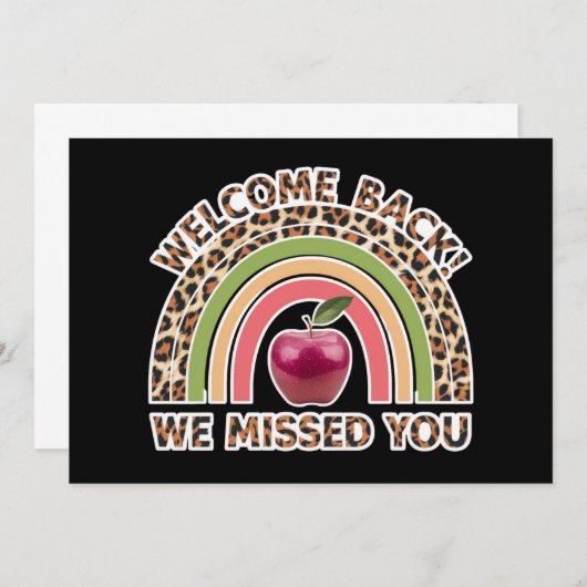 Invitation Bienvenue Retour Nous Vous Avons Manqué Professeur (Devant / Derrière)