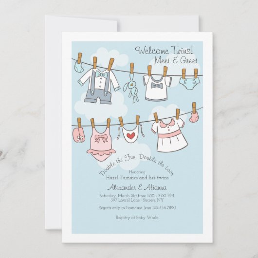 Invitation Bienvenue Twins rencontrer et accueillir l'invitat (Devant)