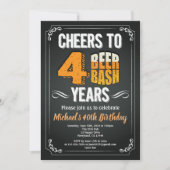 Invitation Bière 40e anniversaire Chalkboard homme bar célébr (Devant)