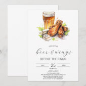 Invitation Bière & Ailes pour une fête de couples (Devant / Derrière)
