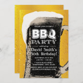 Invitation Bière barbecue 50e fête d'anniversaire (Devant / Derrière)