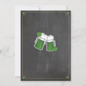 Invitation Bière Cheers Fête d'anniversaire Saint-Patrick (Dos)
