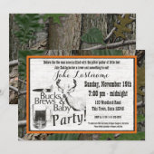 Invitation Bière de Bucks et Baby Shower (Devant / Derrière)