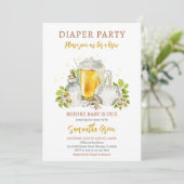 Invitation Bière de fête de couche avant le bébé est dû Baby  (Debout devant)