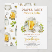 Invitation Bière de fête de couche avant le bébé est dû Baby  (Devant / Derrière)