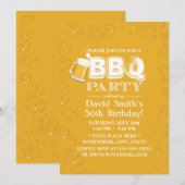 Invitation Bière et barbecue 50e fête d'anniversaire (Devant / Derrière)