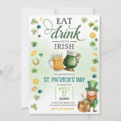 Invitation Bière et brasserie St. Patricks Day Green Leprecha (Devant)