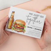 Invitation Bière et hamburger Drôle Couples Décontractés Douc