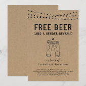 Invitation Bière gratuite et une fête de révélation de genre  (Devant / Derrière)