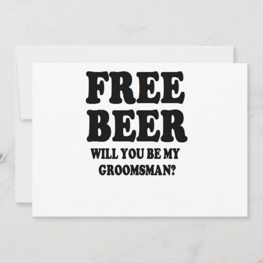Invitation Bière Gratuite Serez-Vous Mon Groomsman (Devant)
