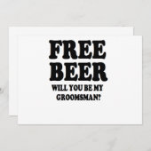 Invitation Bière Gratuite Serez-Vous Mon Groomsman (Devant / Derrière)