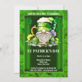 Invitation Bière irlandaise leprechaun gnome Irlande shamrock (Devant)
