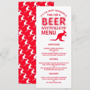 Invitation Bière Kangaroo, menu de Noël australien