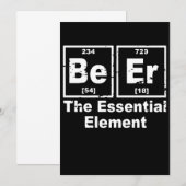 Invitation Bière L'élément Essentiel Chimie Pub Bbq Fête (Devant / Derrière)