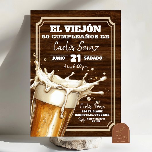 Invitation Bière mexicaine espagnole El Viejon