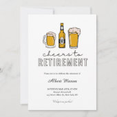 Invitation Bière moderne pour trinquer à la fête de retraite (Devant)