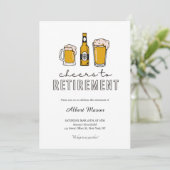 Invitation Bière moderne pour trinquer à la fête de retraite (Debout devant)