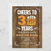 Invitation Bière rustique 30e anniversaire soif trente bois (Devant)