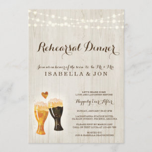 Invitation Bière rustique de l'invitation   de dîner de