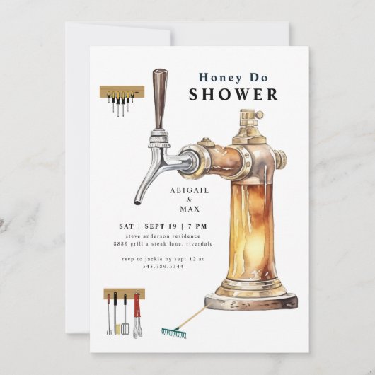 Invitation Bière Tap Miel Do Couples Wedding shower (Devant)