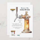 Invitation Bière Tap Miel Do Couples Wedding shower (Devant / Derrière)