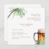 Invitation Bière tropicale et barbecue la nuit avant (Devant / Derrière)