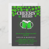 Invitation Bière verte et fête de la Saint Patrick Shamrock (Devant)