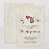 Invitation Bière & Vin Sip et voir Fête de la Ménage (Devant / Derrière)