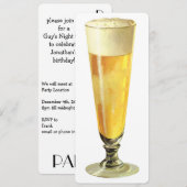 Invitation Bière vintage haute Frosty, fête d'anniversaire (Devant / Derrière)