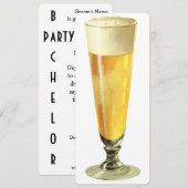 Invitation Bière vintage Tall Frosty, Bachelor Party (Devant / Derrière)
