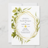 Invitation Bière Willow Greenery Or Couples géométriques Coup (Devant)