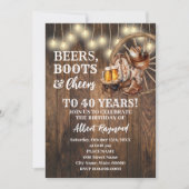 Invitation Bières Boots & Cheveux Western Pays Anniversaire (Devant)