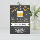 Invitation Bières et encouragements Anniversaire 30e 40e etc (Debout devant)