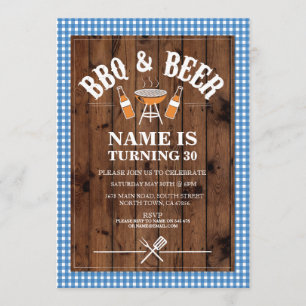 Invitation Bières et encouragements Fête d'anniversaire BBQ N