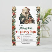 Invitation Bières polaires rustiques vertes et or élégantes (Debout devant)