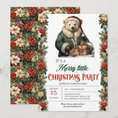 Invitation Bières polaires rustiques vertes et or élégantes (Devant / Derrière)