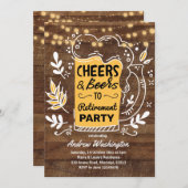 Invitation Bières rustiques et encouragements à la retraite (Devant / Derrière)