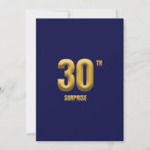 Invitation Big 30 Surprise Birthday Party Navy Blue (Dos)