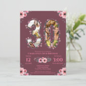 Invitation Big 30th Birthday Photo Collage Rose Flower Woman (Debout devant)