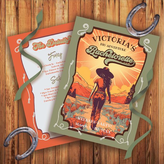Invitation Big Adventure Cowgirl Bachelorette Party