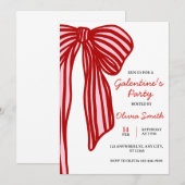 Invitation big bow coquette galentines girls night party (Devant / Derrière)