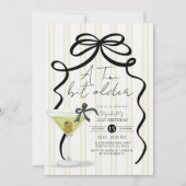 Invitation Big Bow petit peu plus vieux Olive Martini Anniver (Devant)