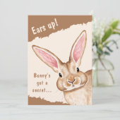 Invitation Big Bunny Ears Cute Kids' Easter Egg Hunt (Debout devant)