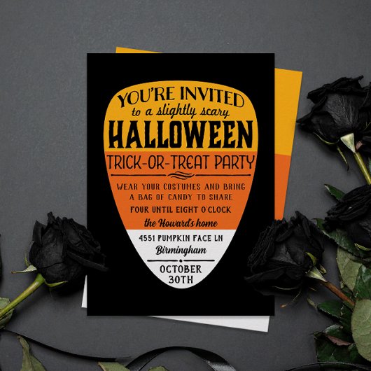 Invitation Big Candy Corn Halloween Party